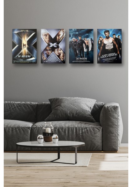 4lü Set X-men Posterleri & Setli X Men Afişleri Posterleri & Marvel Posterleri Mlknkm1