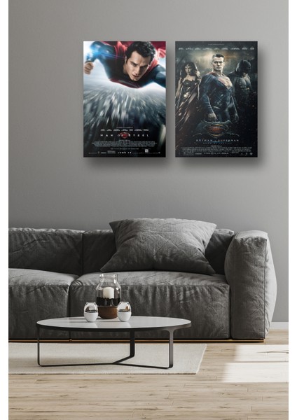 2li Set Man Of Steel Ve Batman V Superman Poster & Superman Batman Afişleri Poster Dcknkm1