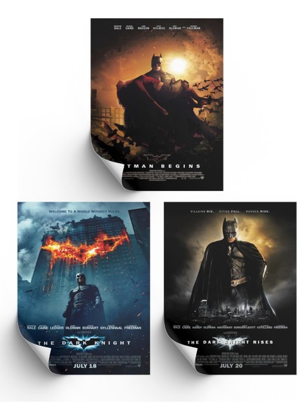 3lü Set Batman Posterleri & Setli Batman Afişleri Posterleri & DC Posterleri Dcknkm1