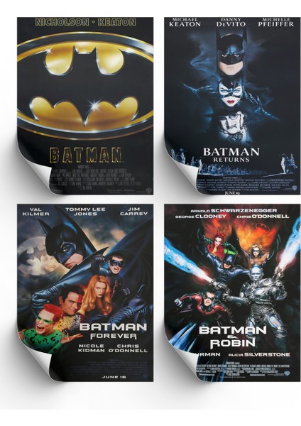 4lü Set Batman Posterleri & Setli Batman Afişleri Posterleri & DC Posterleri Dcknkm1