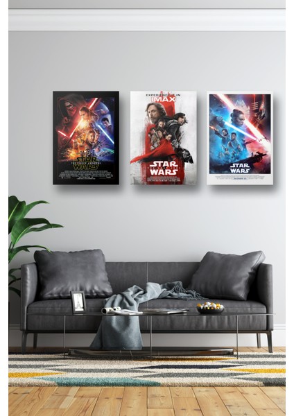 3lü Set Son Üçleme Star Wars Posterleri & Star Wars Afişleri & Film Posterleri Swknkm1