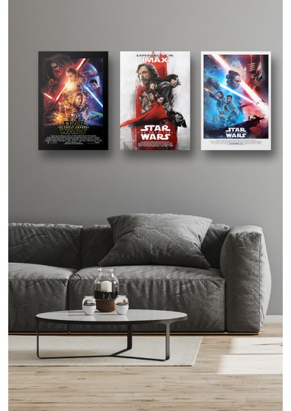 3lü Set Son Üçleme Star Wars Posterleri & Star Wars Afişleri & Film Posterleri Swknkm1