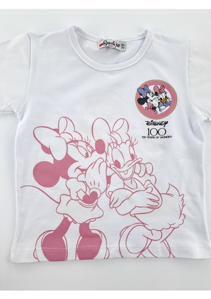 Kız Çocuk Şort Tişort Ikili Takım Minnie Mouse Baskılı Sırt ve Göğüs Baskılı fiyatları