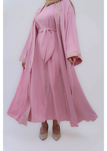 Abaya Takım 2 Parçalı ve Kemerli