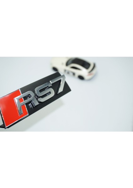Rs7 Gümüş Kırmızı 3D Ön Panjur Logo Audi Ile Uyumlu