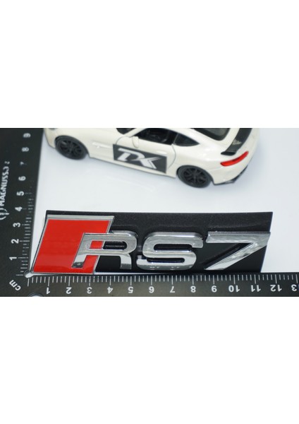 Rs7 Gümüş Kırmızı 3D Ön Panjur Logo Audi Ile Uyumlu modelleri