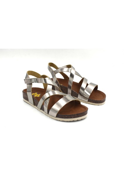 (Mini Angel) Deri Günlük Çocuk Sandalet Platin fiyatları