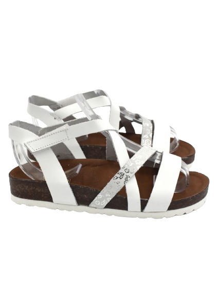 (Mini Angel) Deri Günlük Çocuk Sandalet Beyaz modelleri