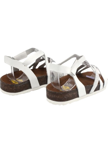(Mini Angel) Deri Günlük Çocuk Sandalet Beyaz fırsatları