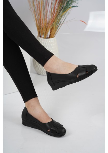 Deri Siyah Kadın Comfort Ayakkabı 221177101