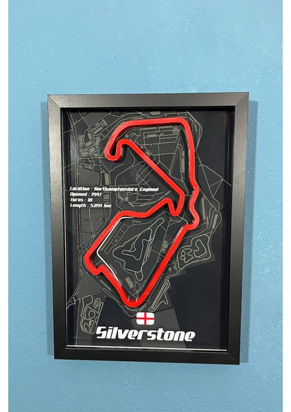 Formula 1 (F1) Silverstone 3 Boyutlu Çerçeveli Tablo