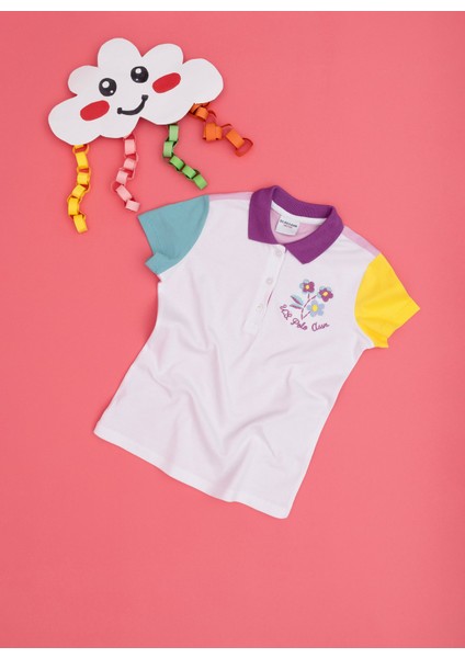 Beyaz Kız Çocuk Slim Fit Polo T-Shirt SEVERUS