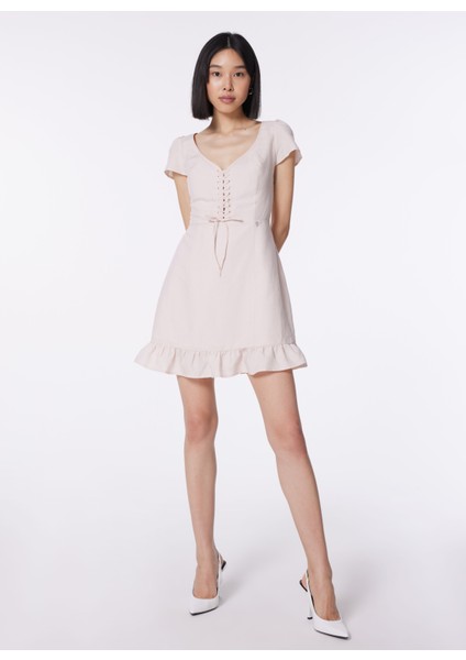 Polo Yaka Pembe Standart Kadın Elbise W4GK98WG7B0-G6K8