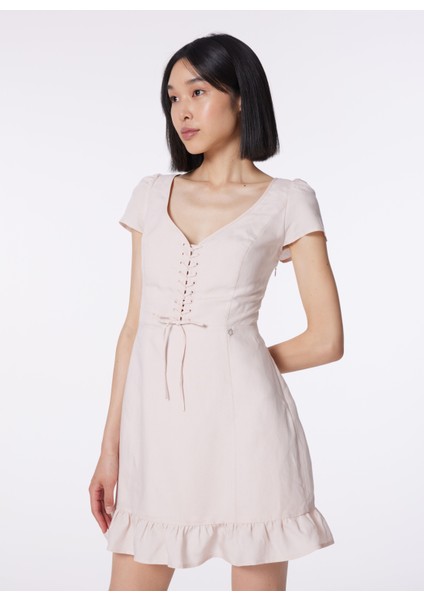 Polo Yaka Pembe Standart Kadın Elbise W4GK98WG7B0-G6K8 modelleri