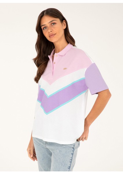 Lila Kadın Standart Polo T-Shirt PENT