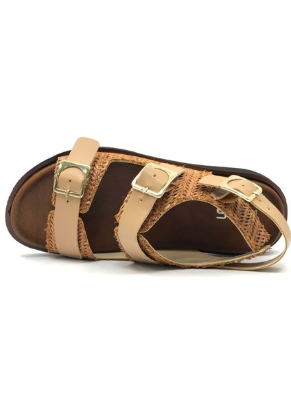 Feles Ortapedik Taban Hasır Detaylı Kadın Sandalet indirimleri