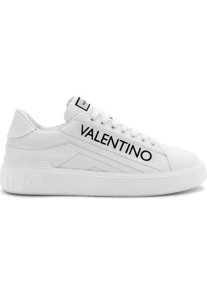 Beyaz - Siyah Erkek Deri Sneaker Rey