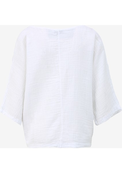 V Yaka Düz Beyaz Bluz 3211048 fiyatları