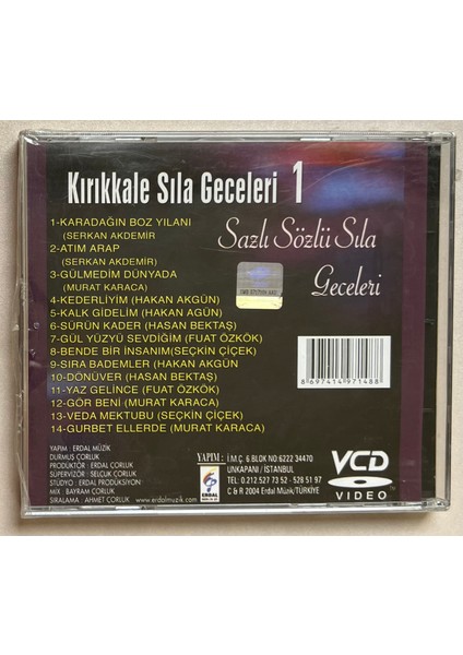 Kırıkkale Sıla Geceleri 1 CD (Jelatininde Orjnal Dönem Baskı Sıfır Cd)