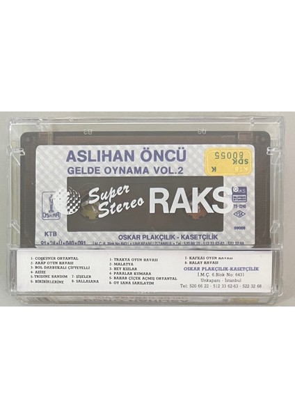 Aslıhan Öncü Gelde Oynama Vol 2 Kaset (Jelatininde Orjnal Dönem Baskı Sıfır Kaset)