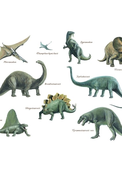 Dinozor Montajı Tablo Ahşap Poster Dekoratif