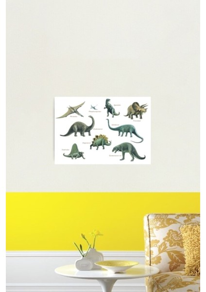 Dinozor Montajı Tablo Ahşap Poster Dekoratif