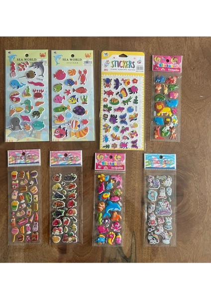 8 Adet Birden Çocuk Eğitici Sticker Çıkartma Seti Model 1