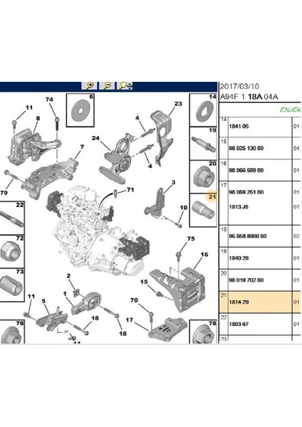 Motor Takoz Rondelası 307 308 406 607 C3 C4 C5 (181429)
