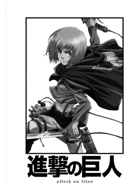 Armin Arlert Titan'a Siyah Tablo Ahşap Poster Dekoratifnda Saldırı