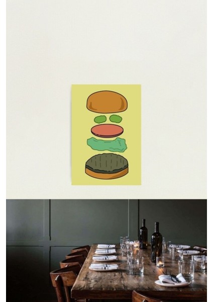 Burger Hamburger Marul Domates Yemek Yemek Mizah Aptal Komik Turşu Tablo Ahşap Poster Dekoratif fiyatları