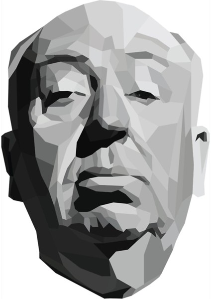 Alfred Hitchcock Geometrik Grafik Tablo Ahşap Poster Dekoratif