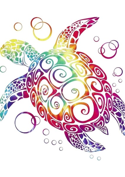 Batik Deniz Kaplumbağası Tablo Ahşap Poster Dekoratif