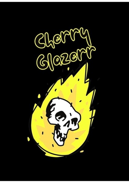 Kiraz Glazerr Kafatası Logo Tablo Ahşap Poster Dekoratif