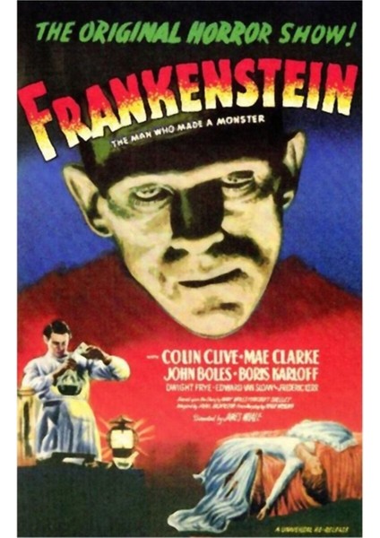 Frankenstein Film Afişi Tablo Ahşap Poster Dekoratif