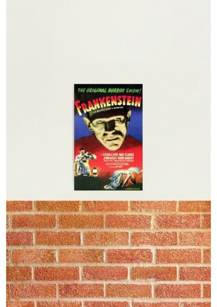 Frankenstein Film Afişi Tablo Ahşap Poster Dekoratif