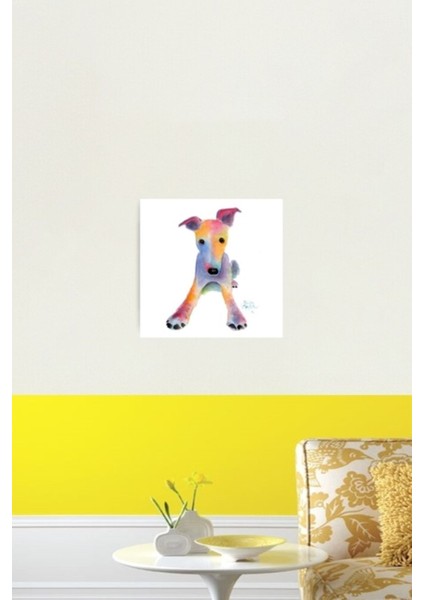 Whippet Greyhound ' Tooty Fruıty ' Shirley Macarthur Tarafından Tablo Ahşap Poster Dekoratif