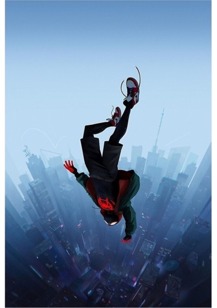 Miles Morales Zıplıyor Ahşap Poster Dekoratif