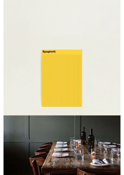 Bahaus Spagetti Tablo Ahşap Poster Dekoratif