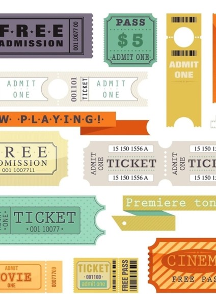 Cinema Tickets Tablo Ahşap Poster Dekoratif