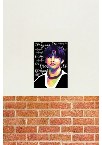 Taehyung Bts Tablo Ahşap Poster Dekoratif KOD4355