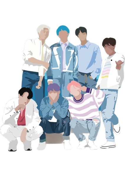 Bts Birlikte Tablo Ahşap Poster Dekoratif KOD4281