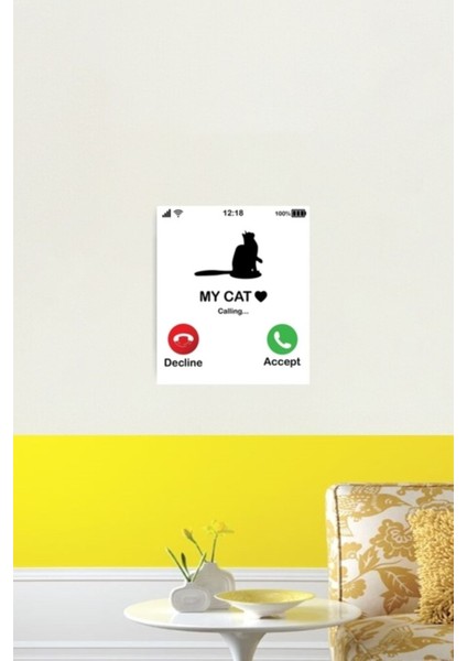 Kedim Çağırıyor... Komik Hayvanlar Hediyeler Tablo Ahşap Poster Dekoratif