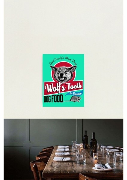 Wolf's Tooth Köpek Maması Tablo Ahşap Poster Dekoratif fiyatları