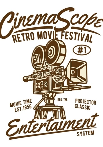 Cinema Scope Retro Sinema Festival Tablo Ahşap Poster Dekoratif