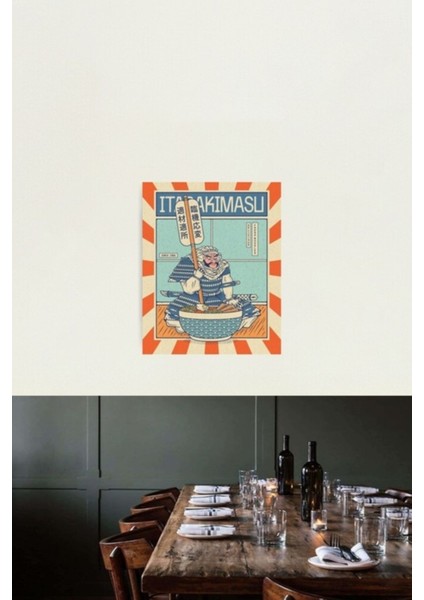 Ramen Tapınağı Itadakimasu Tablo Ahşap Poster Dekoratif