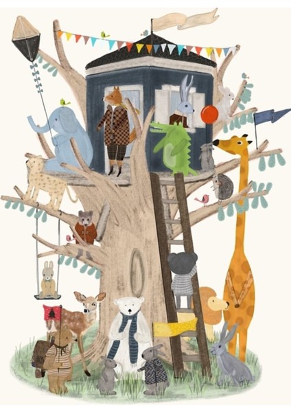Küçük Oyun Evi Tablo Ahşap Poster Dekoratif
