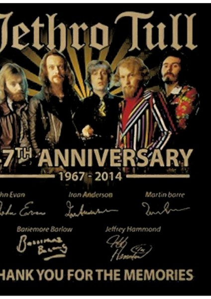 Jethro Tull 47. Yıl Dönümü 1967 2014 Anılar Için Teşekkür Ederiz Tablo Ahşap Poster Dekoratif