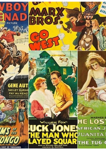 Vintage Filmler Resim Montajı #12 Tablo Ahşap Poster Dekoratif