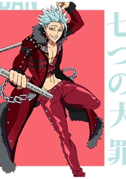 Yedi Ölümcül Günah Yasağı Ban - Yedi Ölümcül Günah Anime Tablo Ahşap Poster Dekoratif