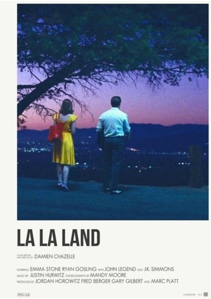 La La Land Film Posteri Tablo Ahşap Poster Dekoratif